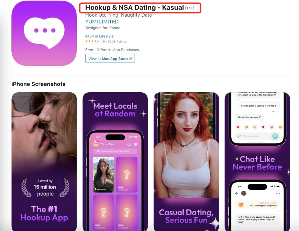 photo of casual sex dating app-Kasual