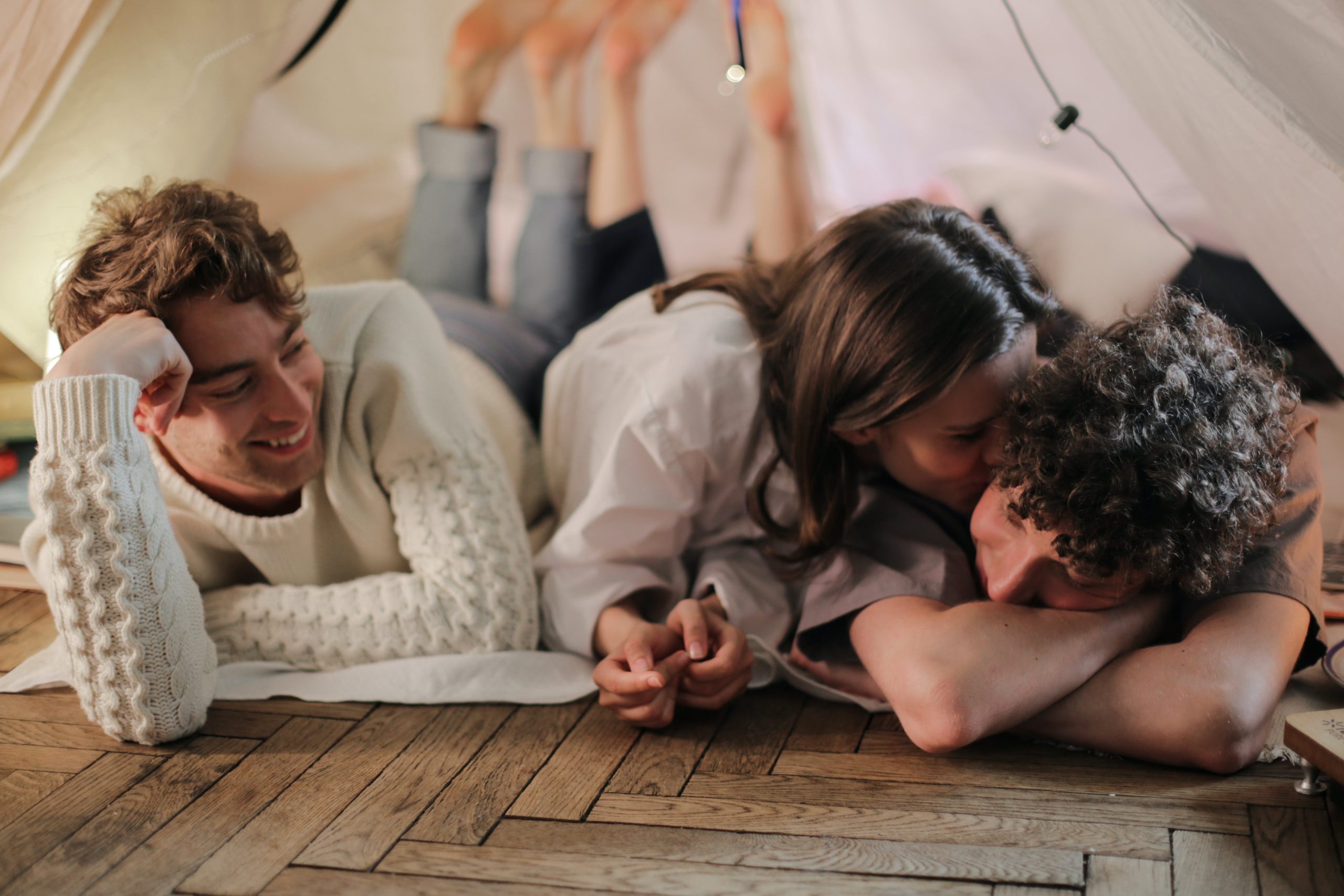 threesome on floor